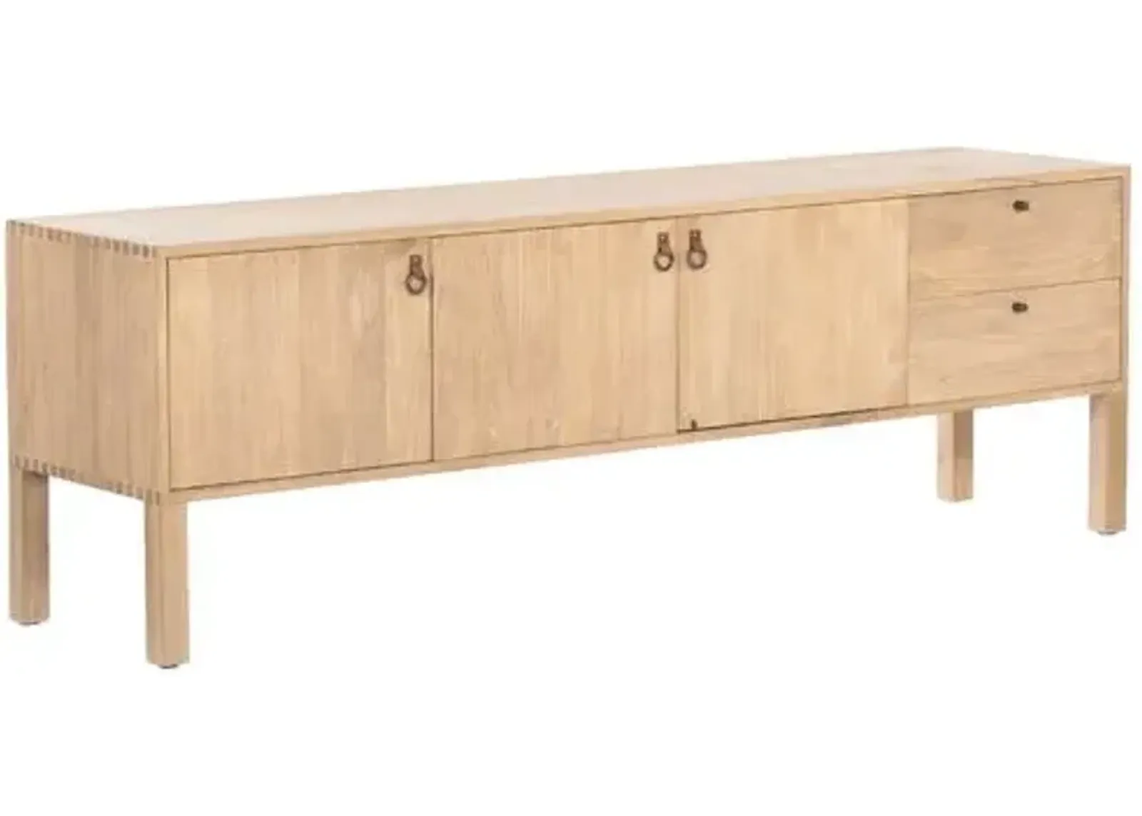 Braxton Media Console - Natural Dry-Washed Poplar - Beige