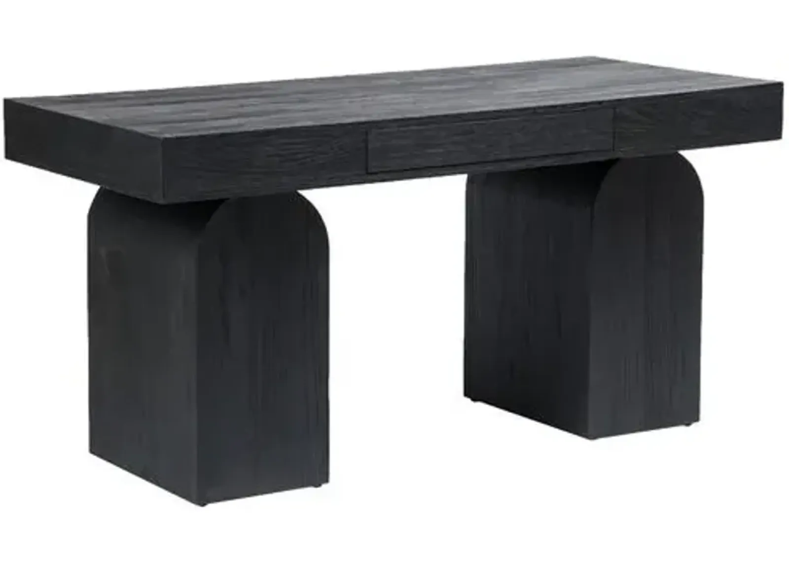 Wyatt Desk - Black Reclaimed Elm - Handcrafted