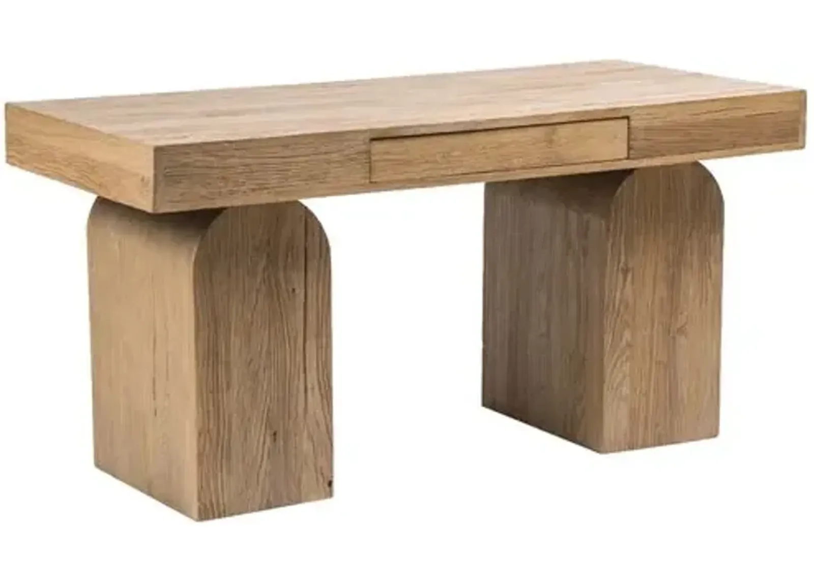 Wyatt Desk - Natural Reclaimed Elm - Handcrafted - Brown