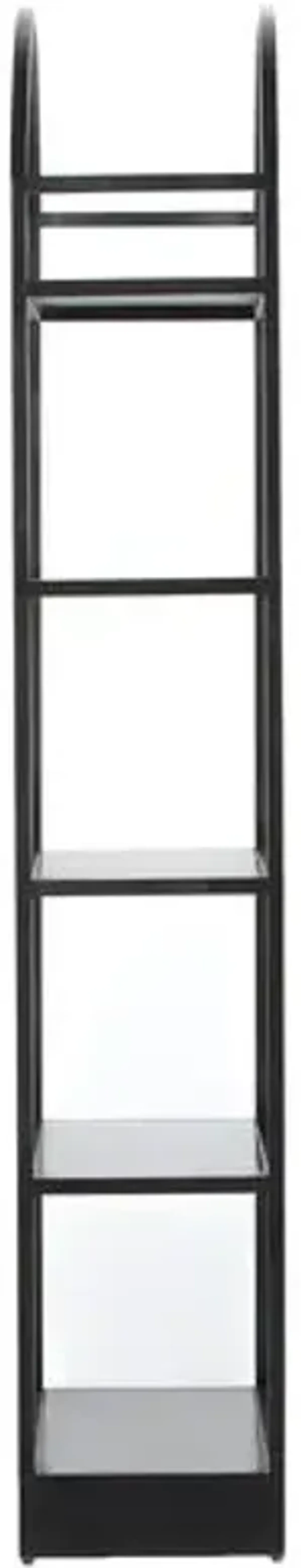 Asher Iron Arched Bookcase - Black