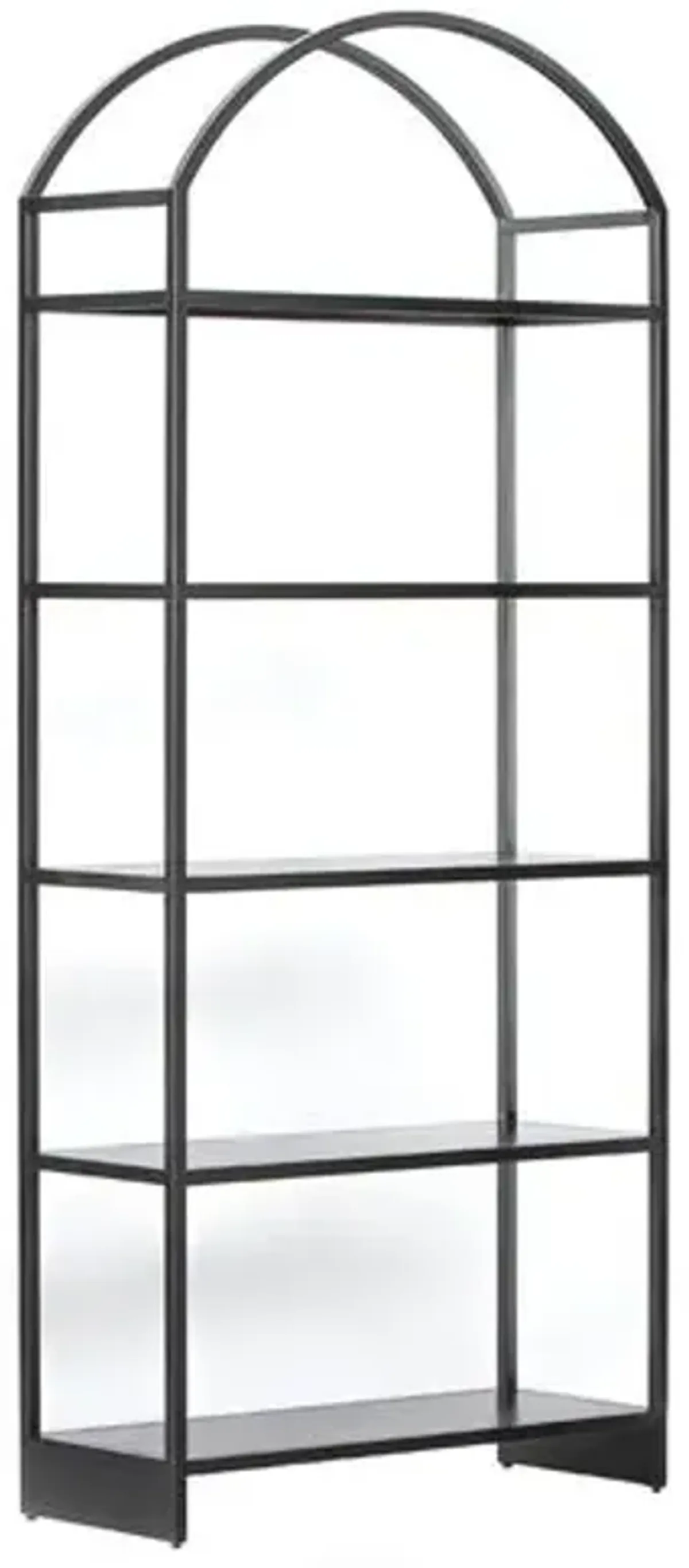 Asher Iron Arched Bookcase - Black