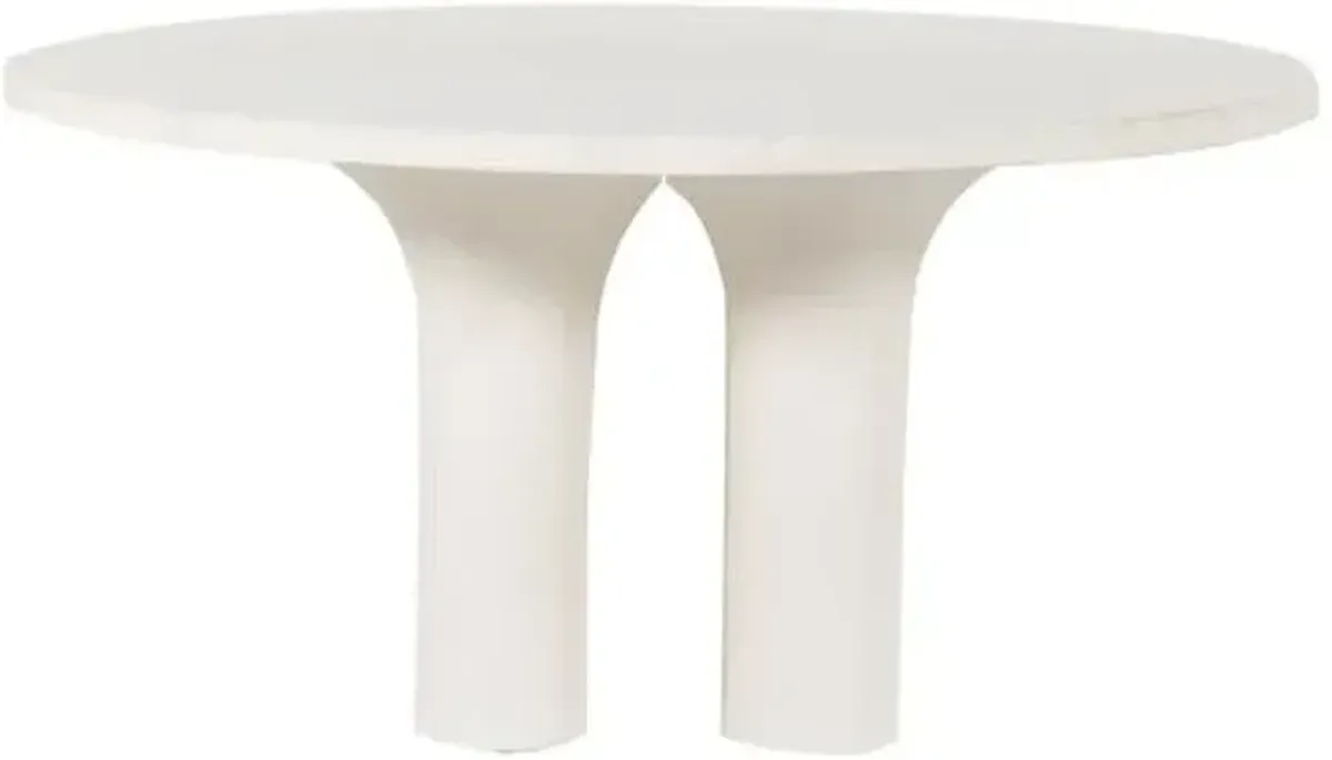 Dale 60" Dining Table - White Concrete