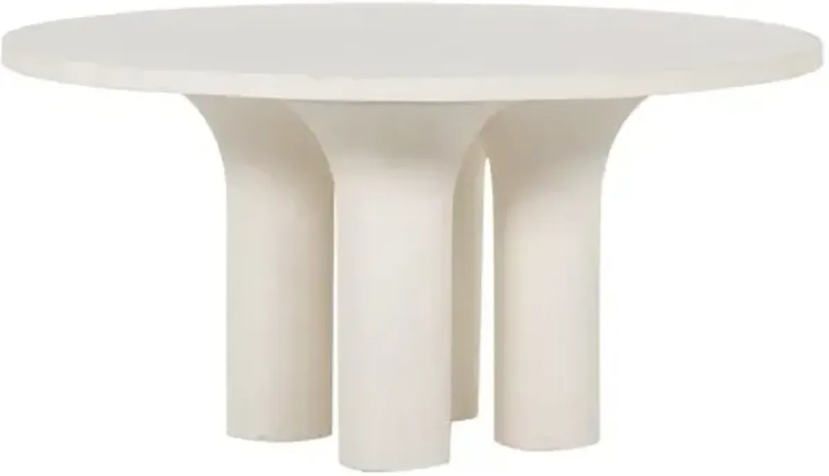 Dale 60" Dining Table - White Concrete