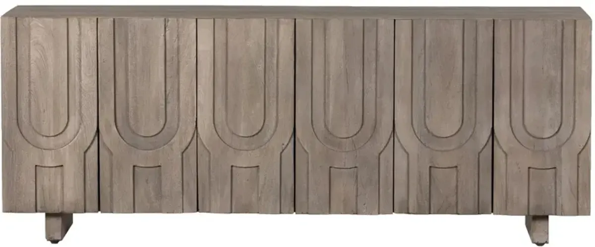 Elliot Reclaimed Wood Media Console, Aged Gray