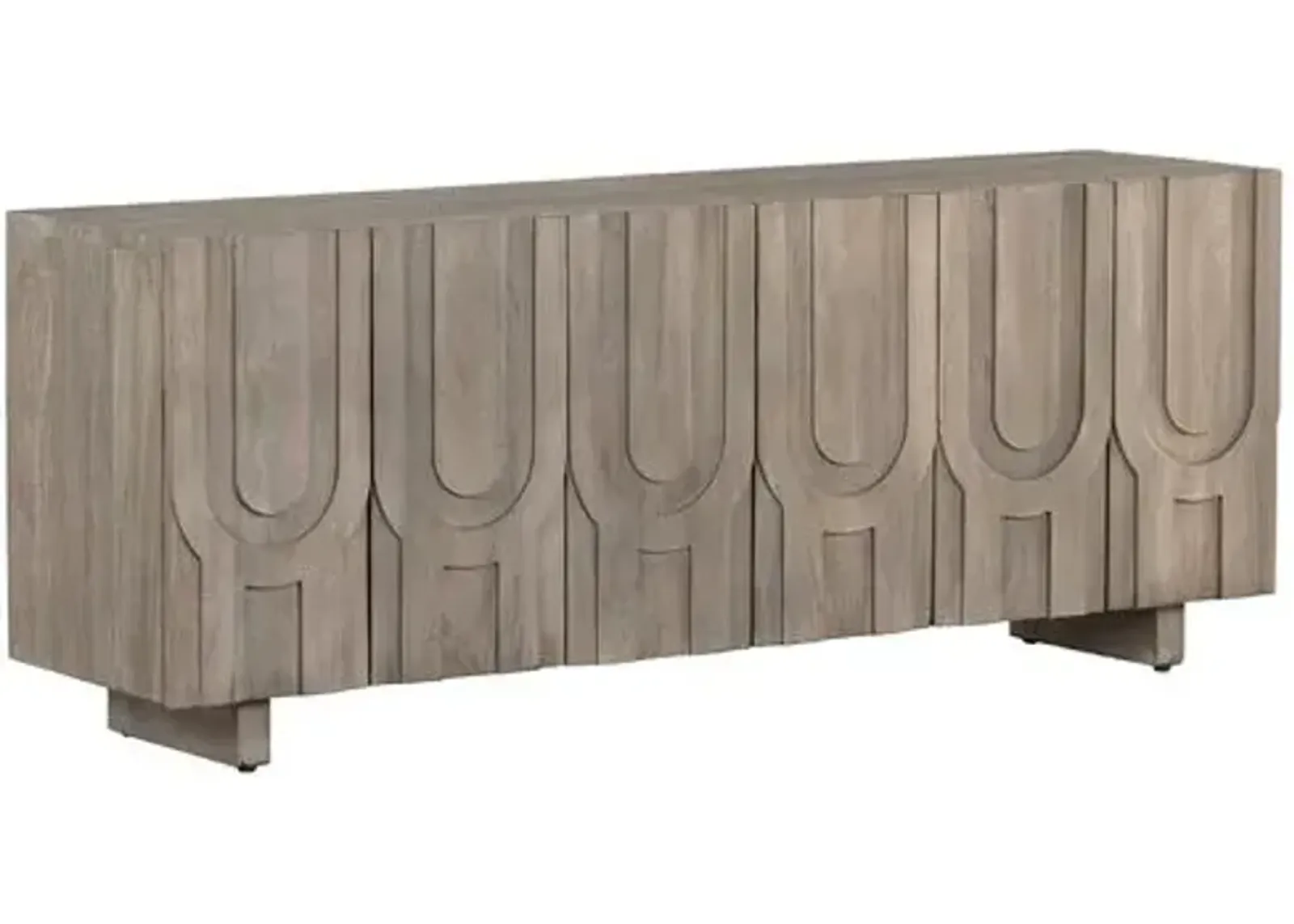 Elliot Reclaimed Wood Media Console - Aged Gray