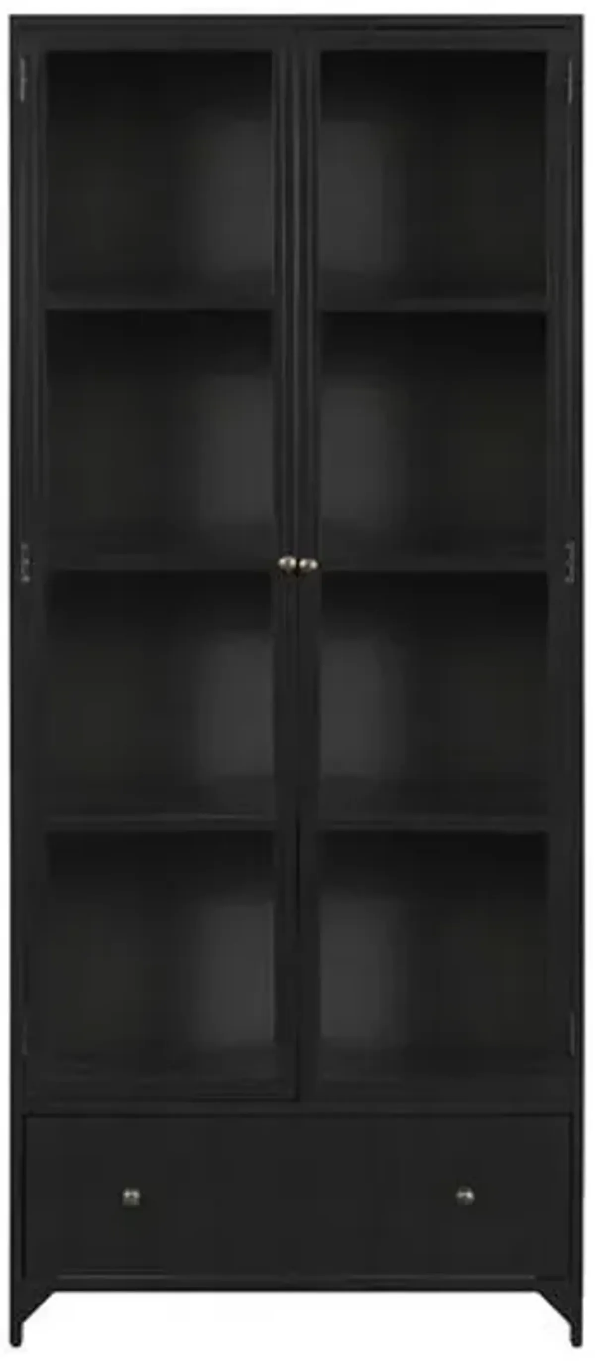 Aubrie Iron Shadow Box Tall Cabinet - Black