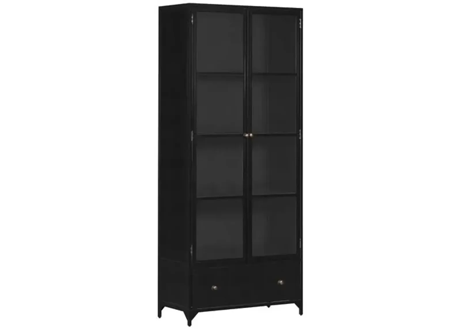 Aubrie Iron Shadow Box Tall Cabinet - Black