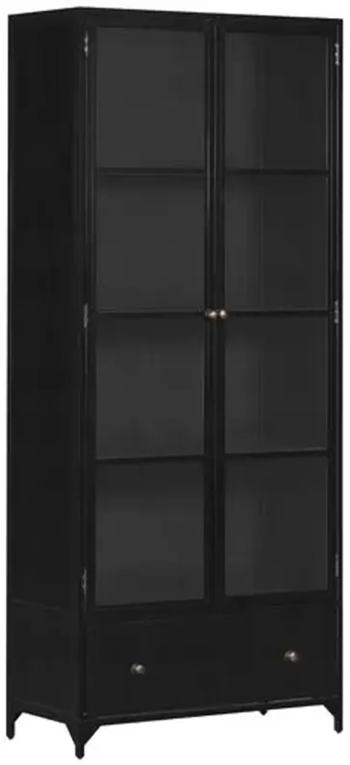 Aubrie Iron Shadow Box Tall Cabinet - Black