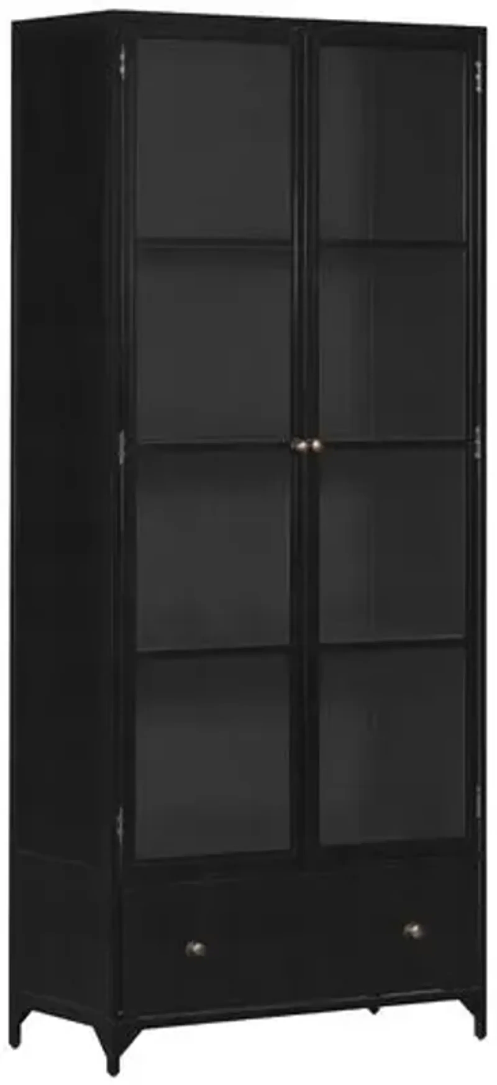 Aubrie Iron Shadow Box Tall Cabinet - Black