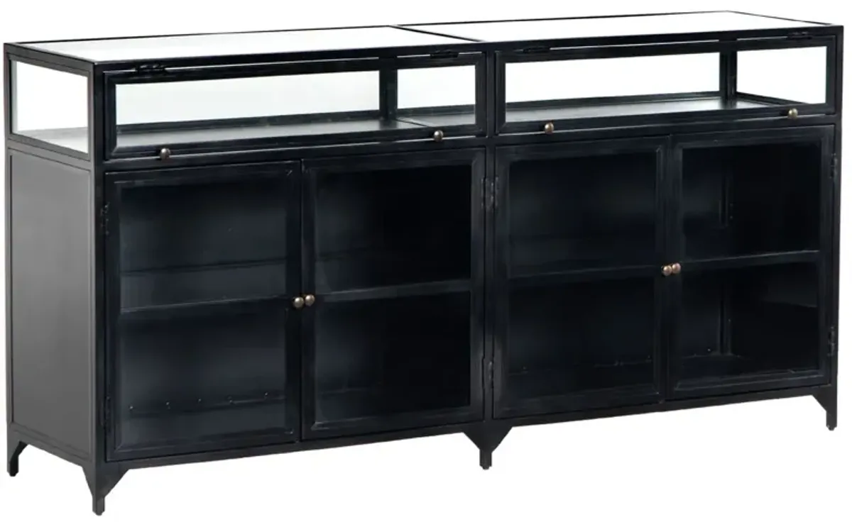 Aubrie Shadow Box Sideboard, Black