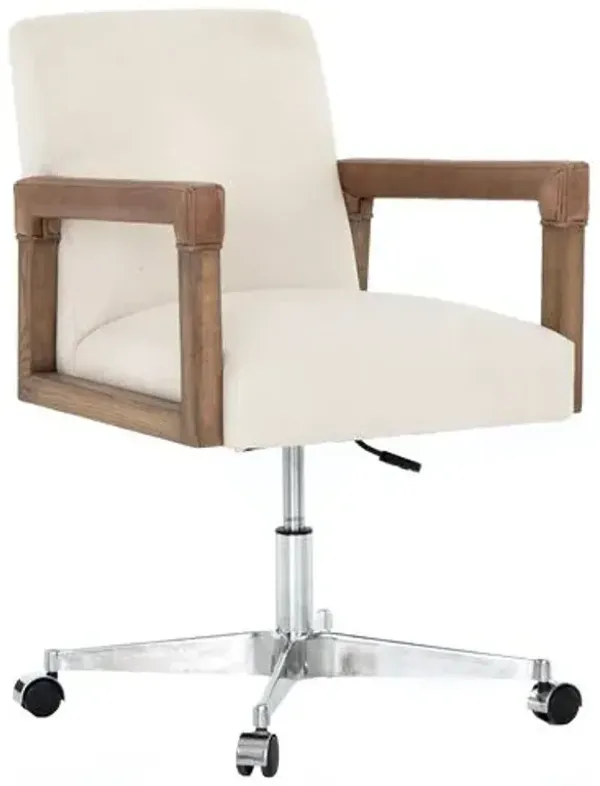 Fairlee Desk Chair - Natural Linen - Ivory