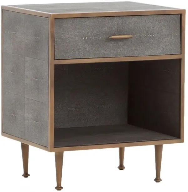 Anne Shagreen Nightstand, Gray