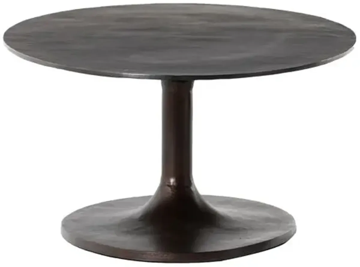 Wallace Oval Coffee Table - Antique Rust - Brown