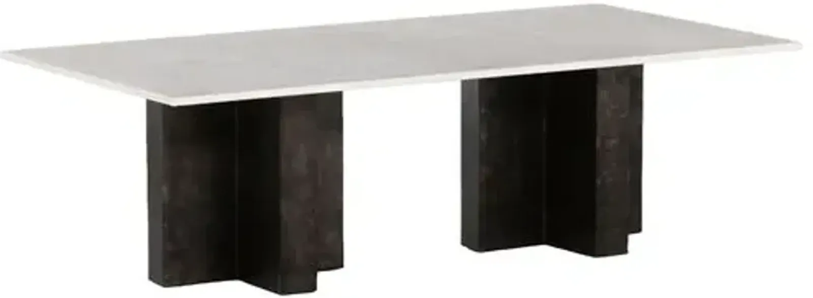 Sebbie Marble Coffee Table - Raw Black/White