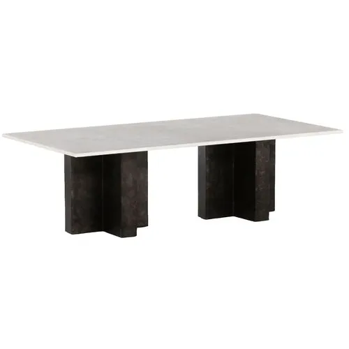 Sebbie Marble Coffee Table - Raw Black/White