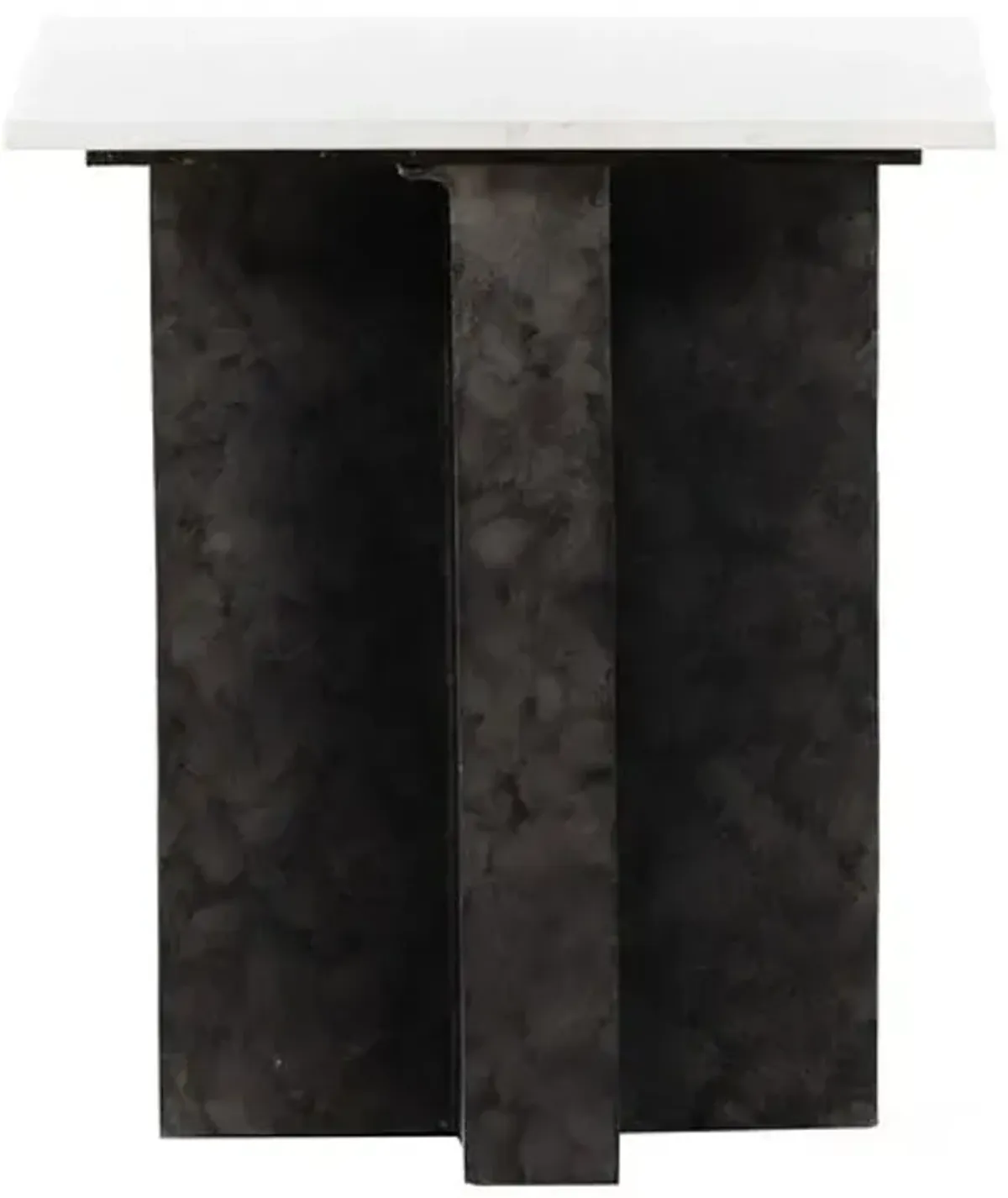 Sebbie Marble End Table - Black/White