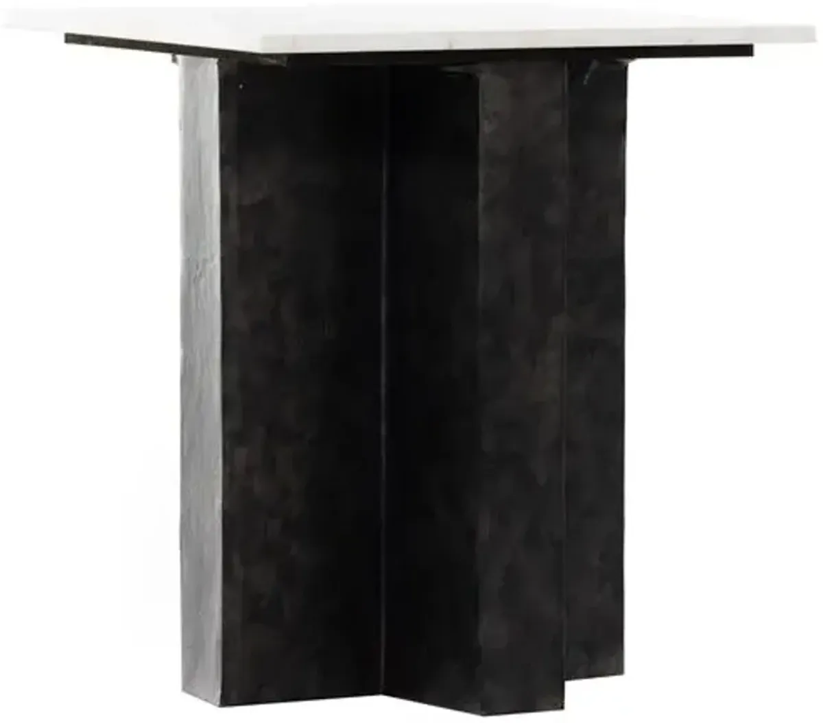 Sebbie Marble End Table - Black/White