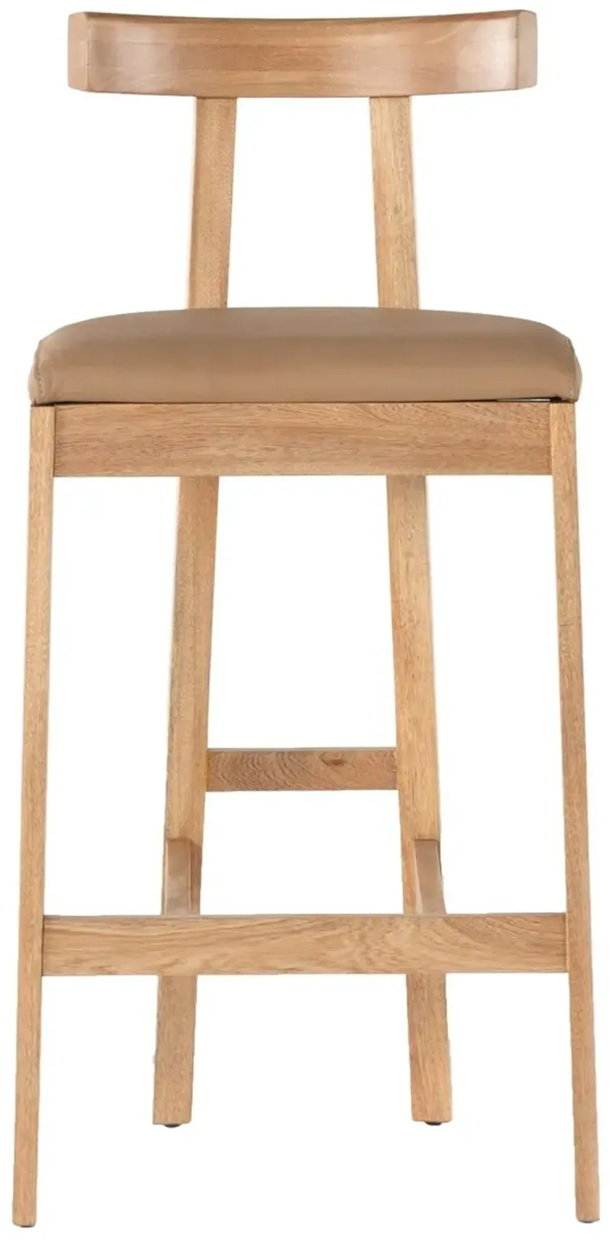 Oscar Leather Barstool - Natural - Brown