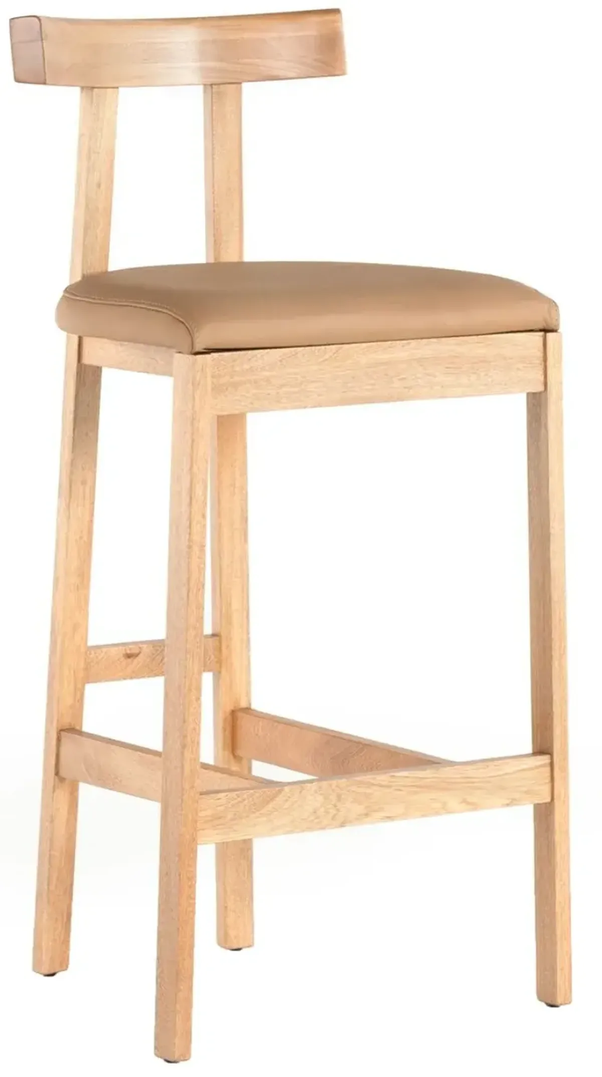 Oscar Leather Barstool - Natural - Brown