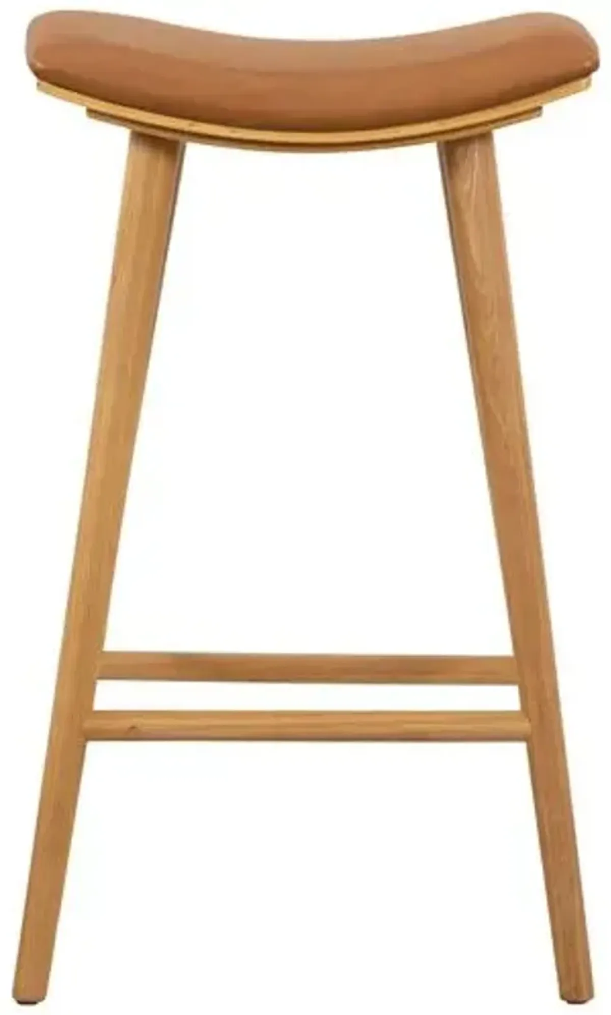 Hue Leather Barstool - Natural/Butterscotch - Brown