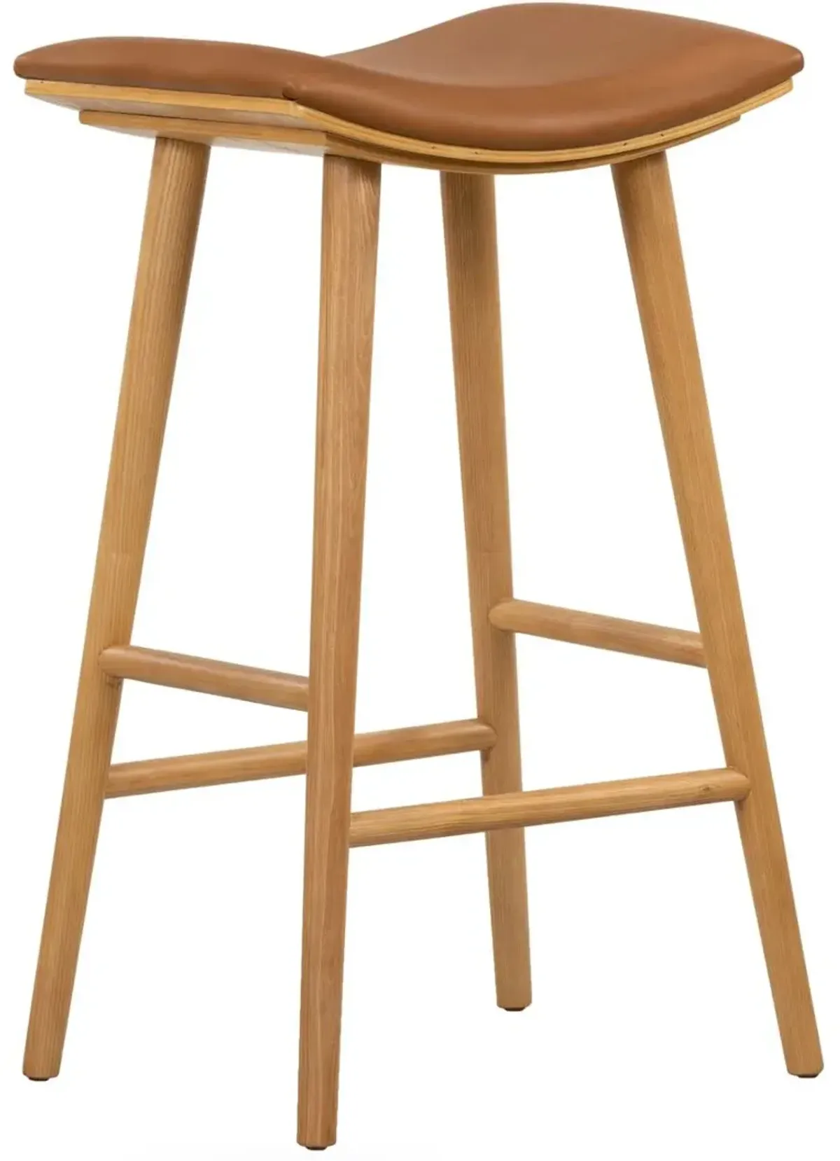 Hue Leather Barstool - Natural/Butterscotch - Brown
