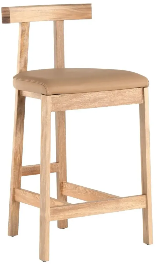 Oscar Leather Counter Stool - Natural