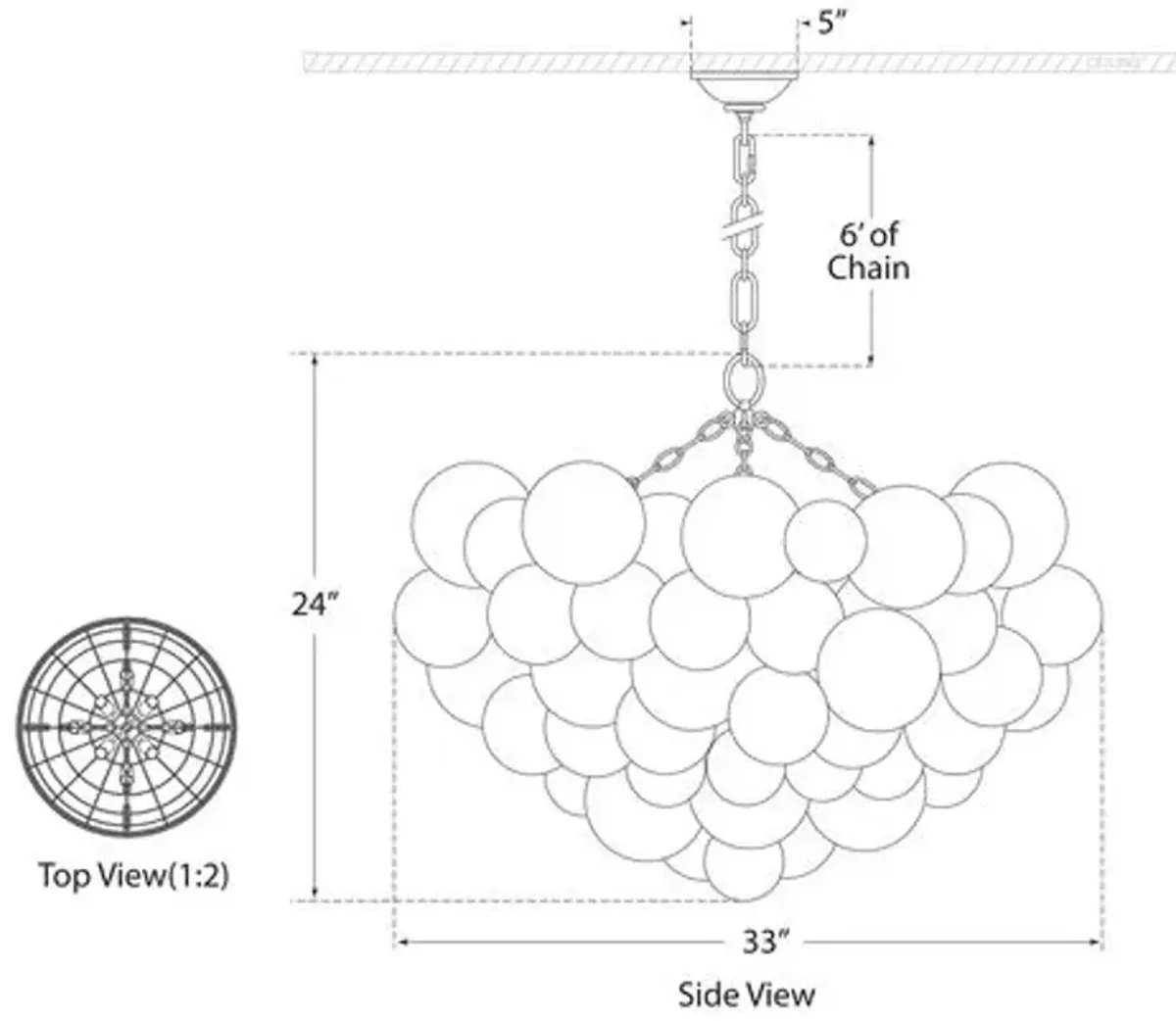 Visual Comfort - Talia Large Glass Chandelier - Gild - Gold