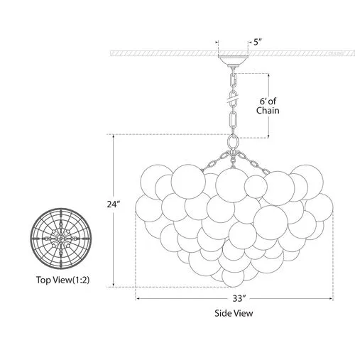 Visual Comfort - Talia Large Glass Chandelier - Gild - Gold