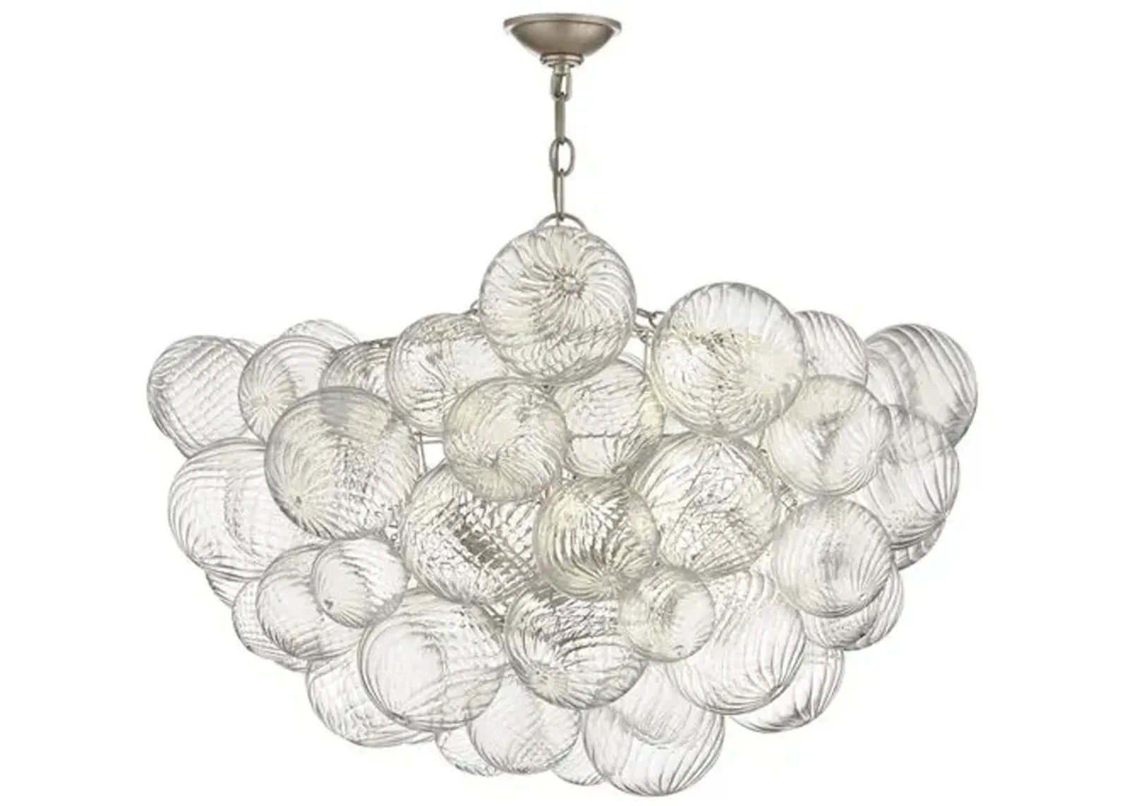 Visual Comfort - Talia Large Glass Chandelier - Silver Leaf