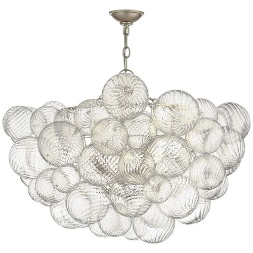 Visual Comfort - Talia Large Glass Chandelier - Silver Leaf