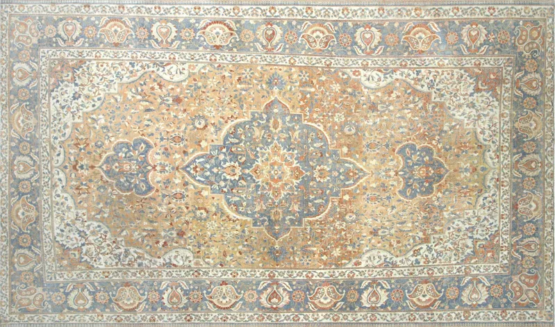 1930s Persian Baktiari Rug,10'2" x 17'3" - Nalbandian - Blue - Blue