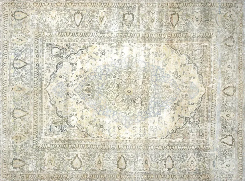 1920s Persian Meshed Rug - 12' x 16'5" - Nalbandian - Beige - Beige