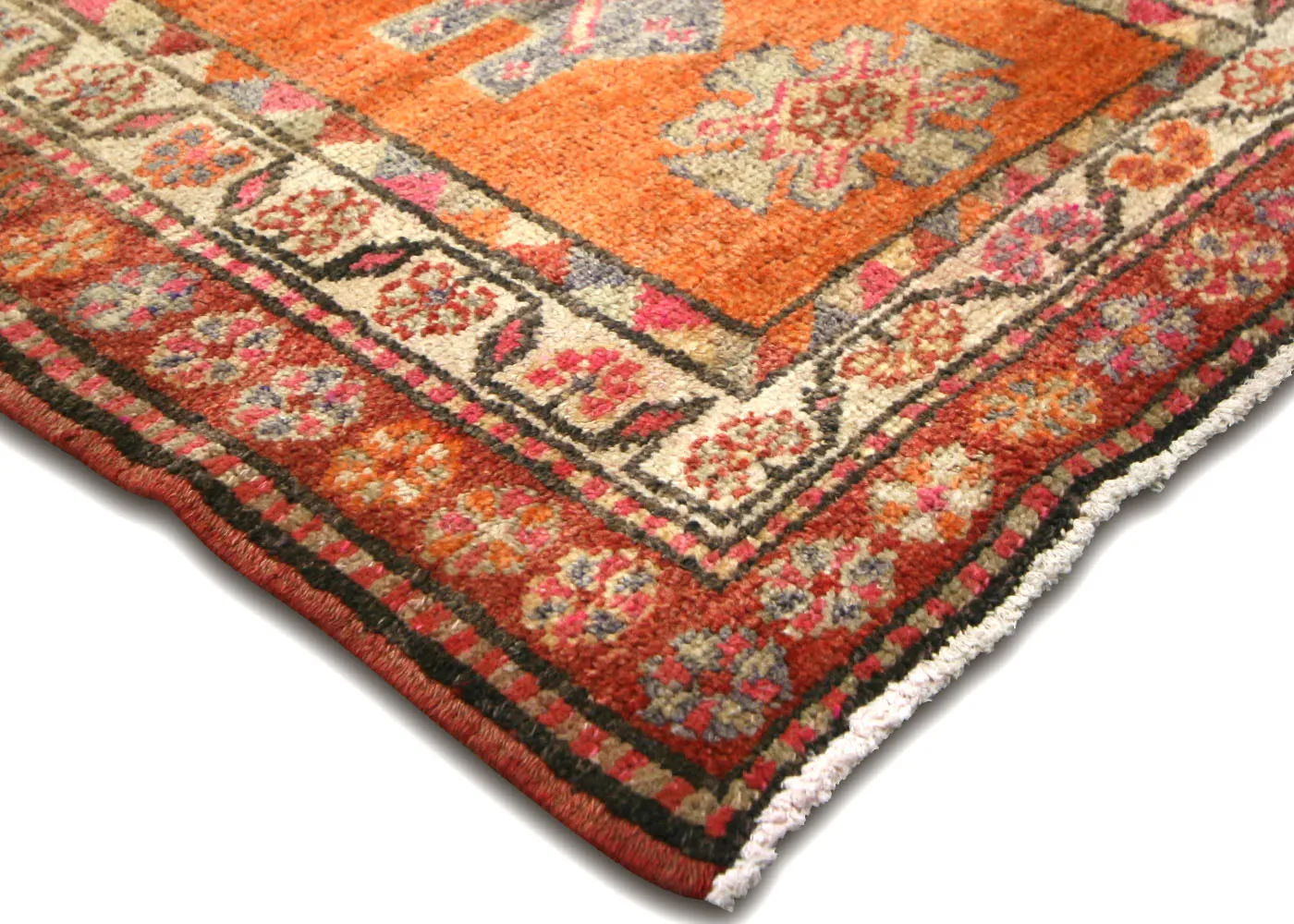 1960s Turkish Oushak Runner - 3' x 12'9" - Nalbandian - Orange