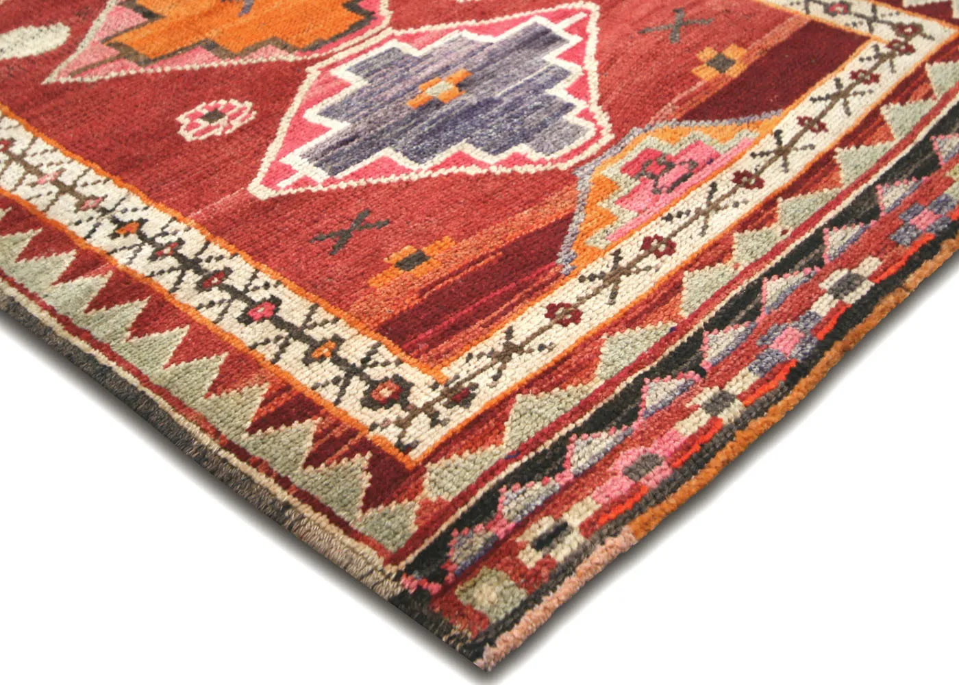 1960s Turkish Oushak Rug - 2'10" x 11'11" - Nalbandian - Orange - Orange