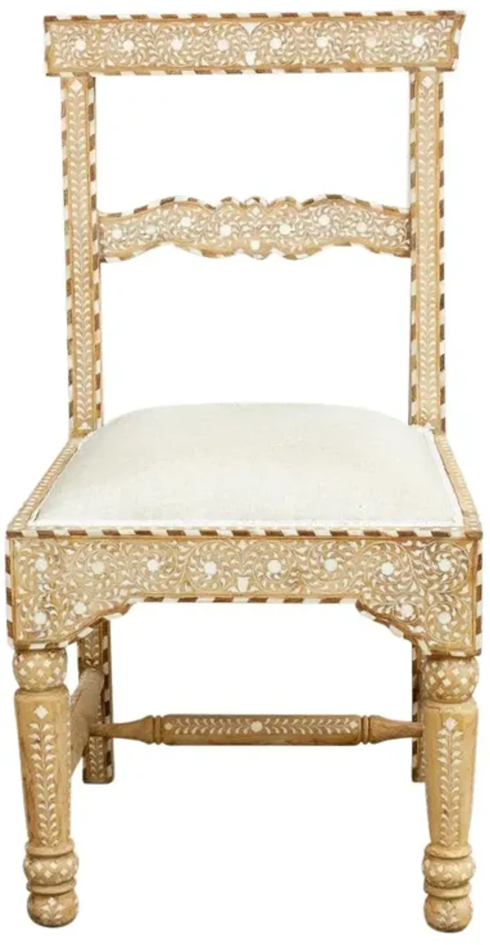 British Colonial Inlaid Chair - de-cor - Brown