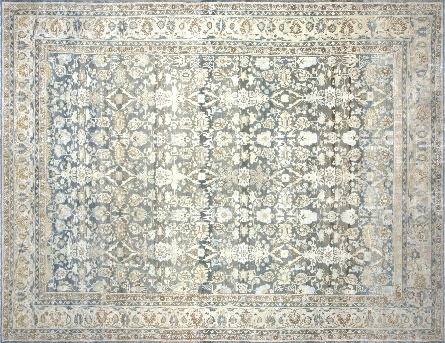 1920s Persian Melayer Rug - 11'11" x15'3" - Nalbandian - Blue - Blue