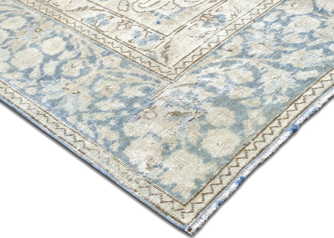 1920s Persian Meshed Rug - 8'7" x 12'2" - Nalbandian - blue - blue