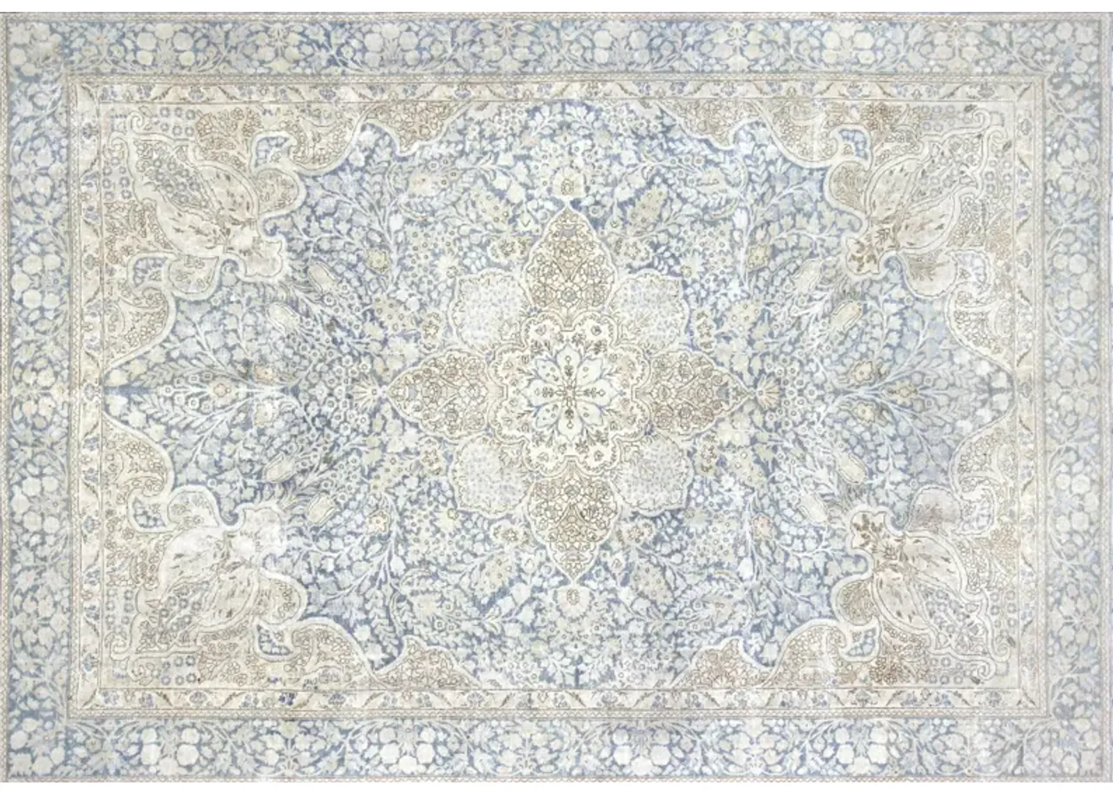 1920s Persian Meshed Rug - 8'7" x 12'2" - Nalbandian - blue - blue