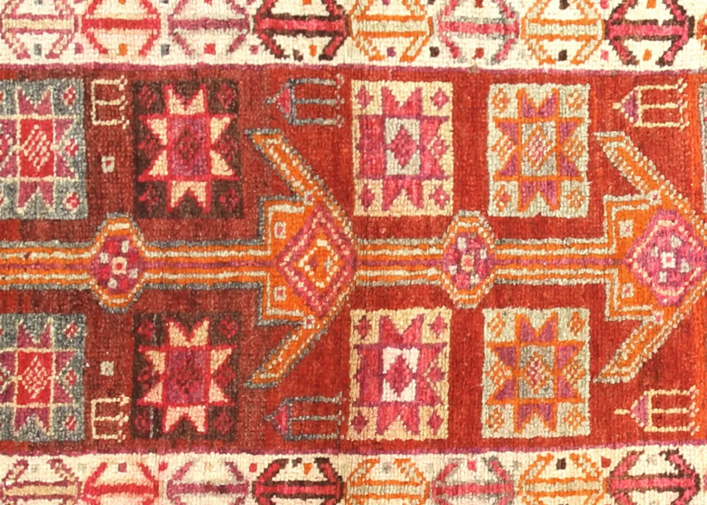 1960s Turkish Oushak Runner - 2'9" x10'4" - Nalbandian - Orange