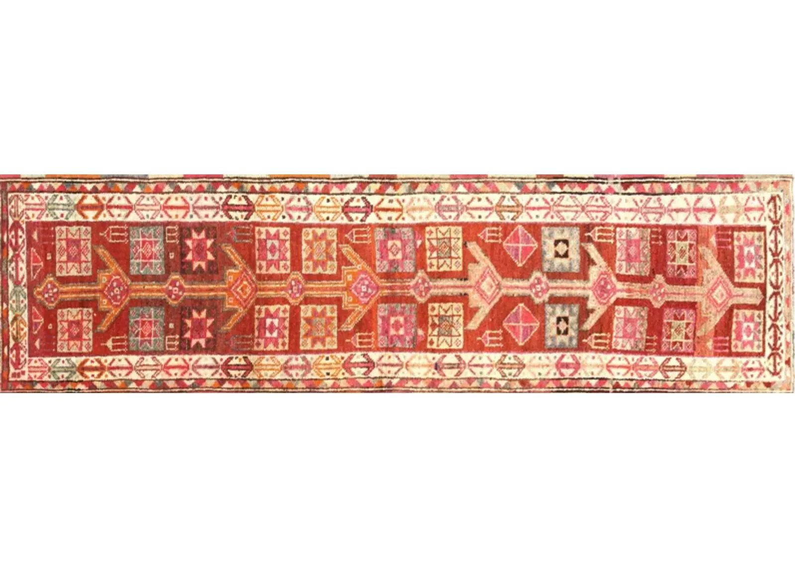 1960s Turkish Oushak Runner - 2'9" x10'4" - Nalbandian - Orange