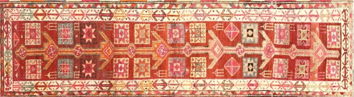 1960s Turkish Oushak Runner - 2'9" x10'4" - Nalbandian - Orange