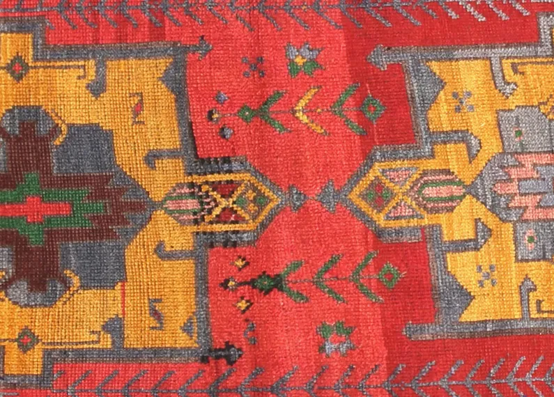 1960s Turkish Oushak Runner - 3'2" x11'9" - Nalbandian - Red