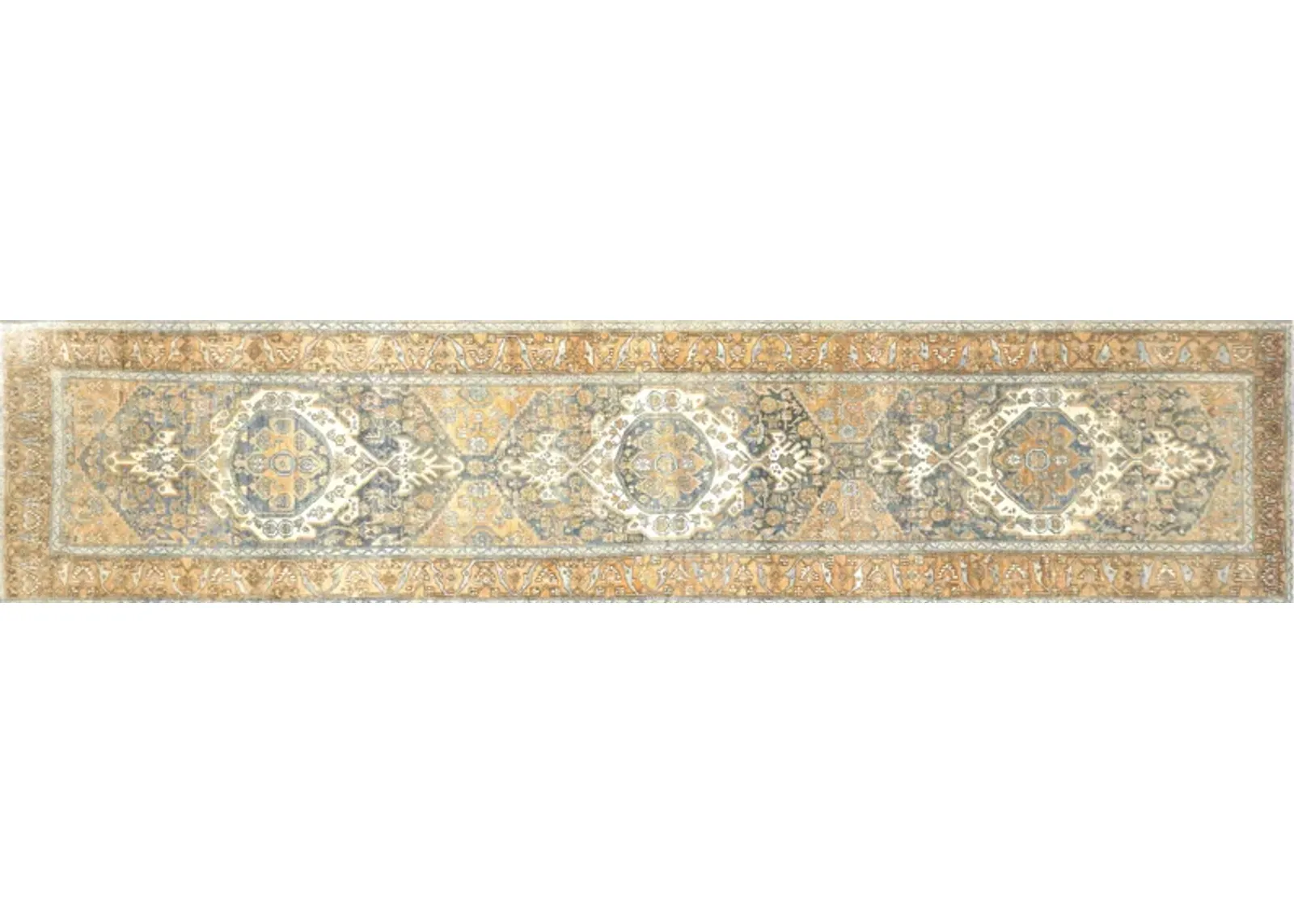 1920s Persian Melayer Runner,3'6"x15'11" - Nalbandian - Orange