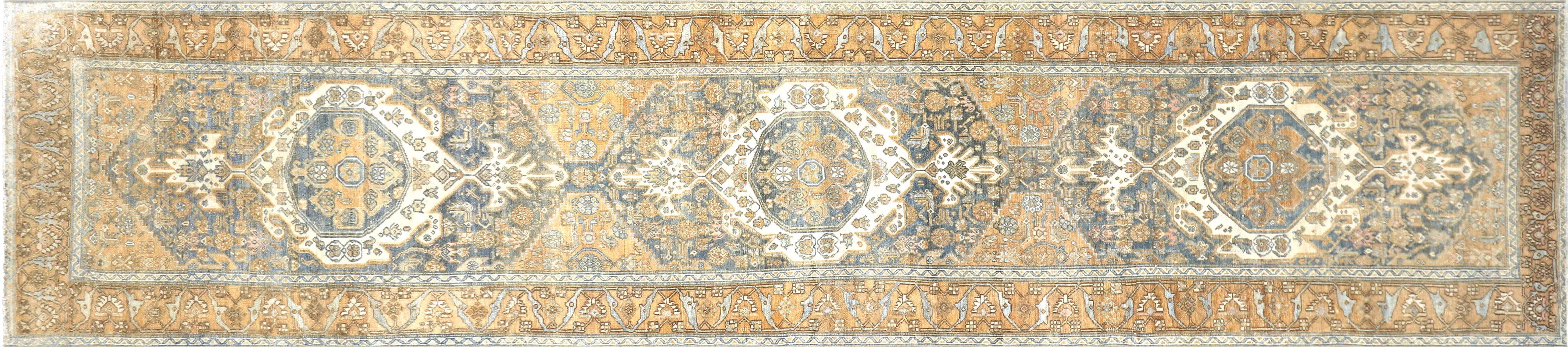 1920s Persian Melayer Runner,3'6"x15'11" - Nalbandian - Orange