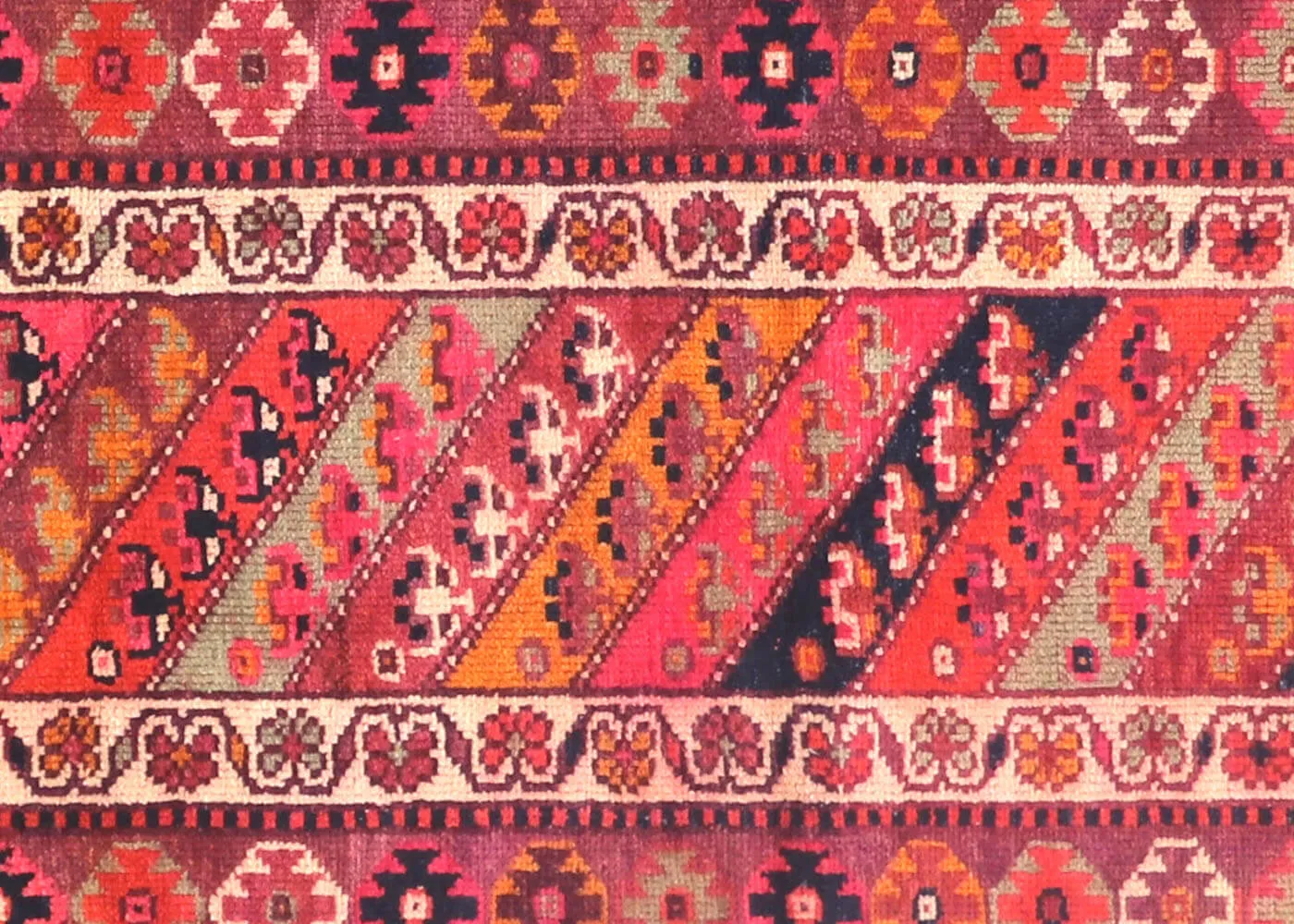 1960s Turkish Oushak Runner - 3'3" x13'7" - Nalbandian - Pink