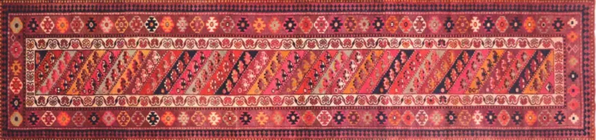 1960s Turkish Oushak Runner - 3'3" x13'7" - Nalbandian - Pink