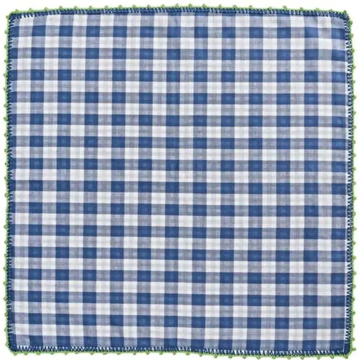 Set of 4 Check Napkins - White/Blue - Kim Seybert