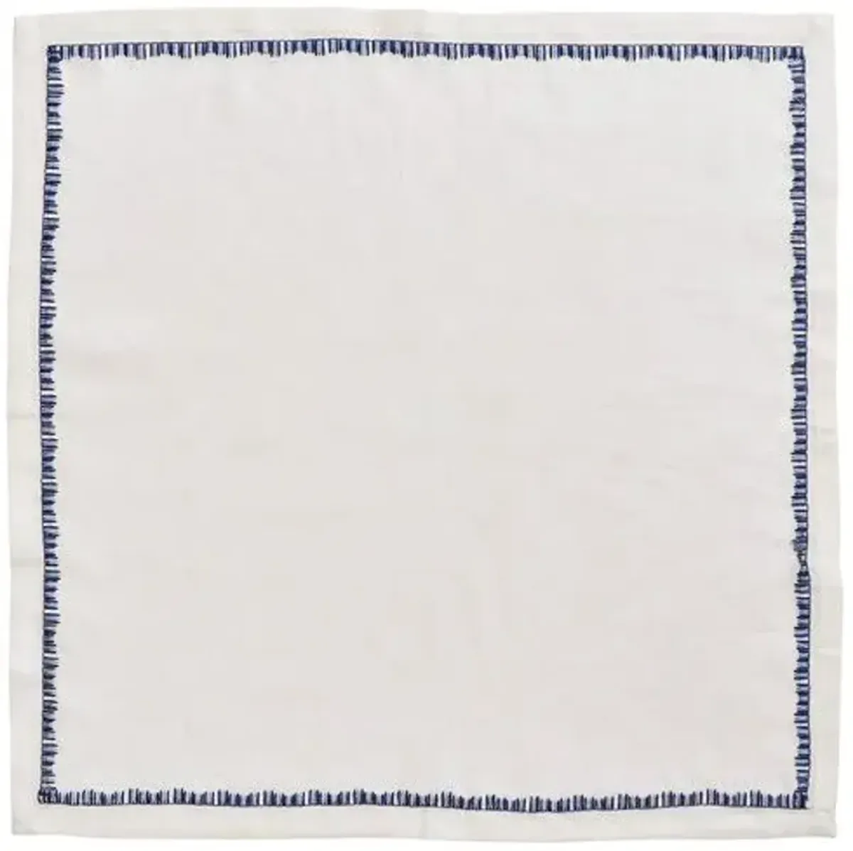 Set of 4 Filament Napkins - White/Navy - Kim Seybert - Blue