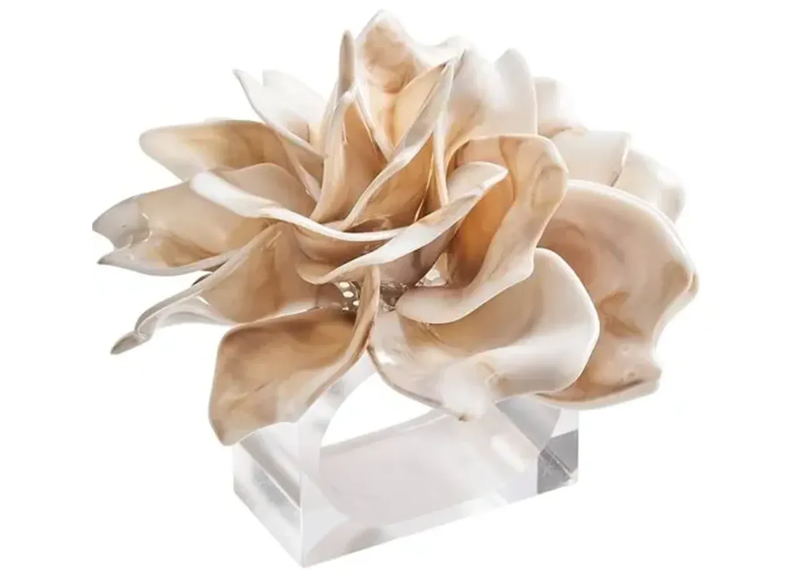 Set of 4 Dahlia Napkin Rings - Ivory - Kim Seybert