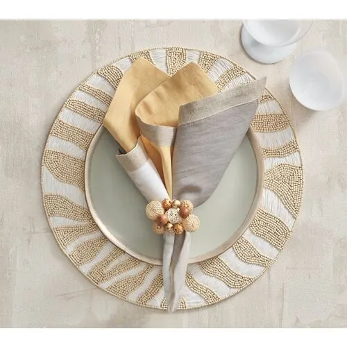 Set of 2 Serengeti Place Mats - White/Natural - Kim Seybert